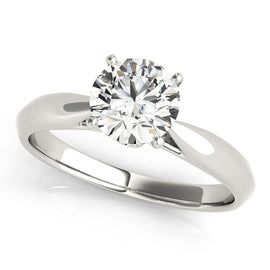 Round Solitaire Hidden Diamond Engagement Ring