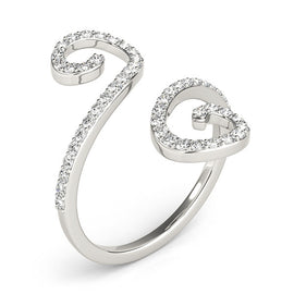 Swirl Pavé Open Diamond Ring