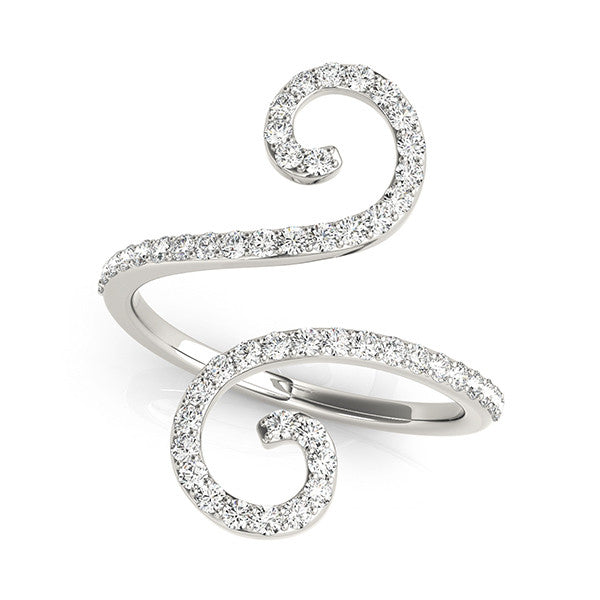 Swirl Pavé Open Diamond Ring