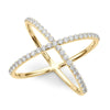 Open Cross Pavé Diamond Ring