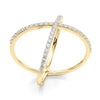 Open Cross Pavé Diamond Ring