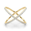 Open Cross Pavé Diamond Ring