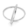 Open Cross Pavé Diamond Ring