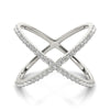 Open Cross Pavé Diamond Ring