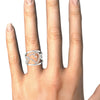 Open Heart Pavé Dual Tone Diamond Ring