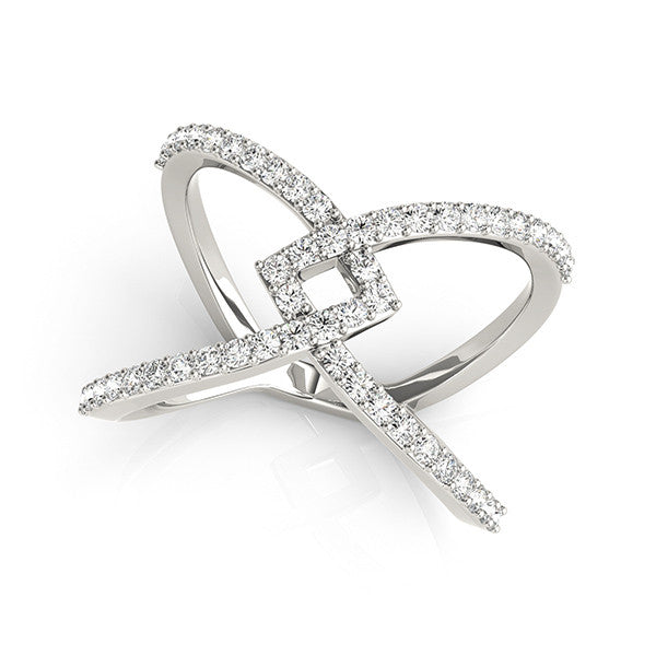 Cross Over Pavé Multi-Row Diamond Ring