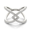 Cross Over Pavé Multi-Row Diamond Ring