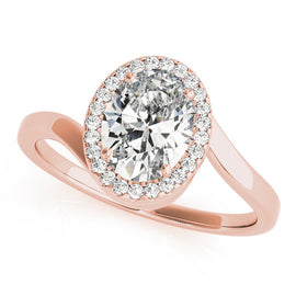 Oval Halo Bypass Engagement Ring