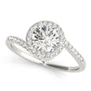 Round Halo Bypass Pavé Engagement Ring