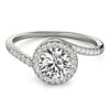 Round Halo Bypass Pavé Engagement Ring