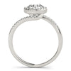 Round Halo Bypass Pavé Engagement Ring