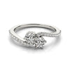 Round Two Stone Pavé Diamond Ring