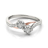 Round Two Stone Dual Tone Pavé Diamond Ring