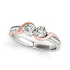 Round Two Stone Dual Tone Pavé Diamond Ring