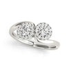 Round Two Stone Halo Diamond Ring