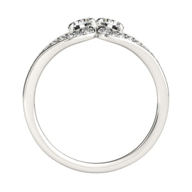 Round Two Stone Multi-Row Pavé Diamond Ring