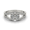 Round Two Stone Multi-Row Pavé Diamond Ring