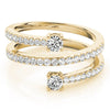 Multi-Row Round Two Stone Pavé Diamond Ring