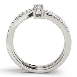 Multi-Row Round Two Stone Pavé Diamond Ring