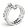 Multi-Row Round Two Stone Pavé Diamond Ring