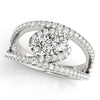 Round Two Stone Open Pavé Diamond Ring