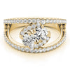 Round Two Stone Open Pavé Diamond Ring