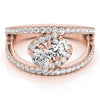 Round Two Stone Open Pavé Diamond Ring