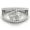 Round Two Stone Open Pavé Diamond Ring