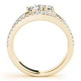 Round Two Stone Open Pavé Diamond Ring