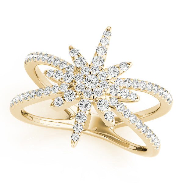 Open North Star Cluster Pavé Diamond Ring