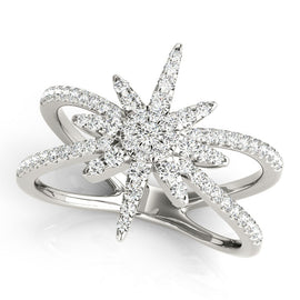 Open North Star Cluster Pavé Diamond Ring