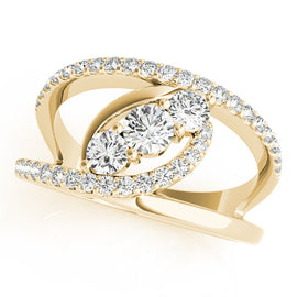 Round Trilogy Open Pavé Diamond Ring