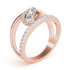 Round Trilogy Open Pavé Diamond Ring