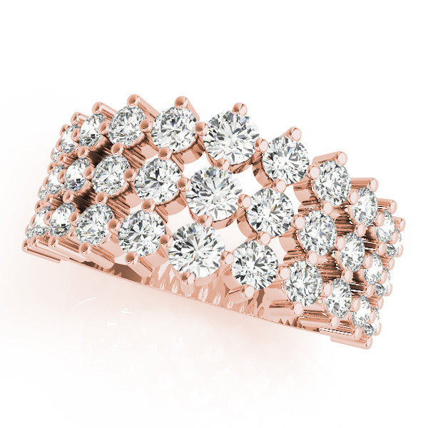 Round Multi-Row Diamond Ring