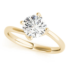 Round Solitaire Twisted Engagement Ring