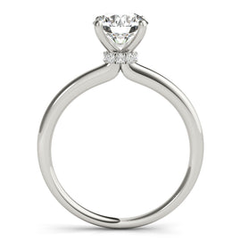 Round Solitaire Hidden Halo Engagement Ring