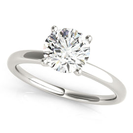 Round Solitaire Hidden Halo Engagement Ring