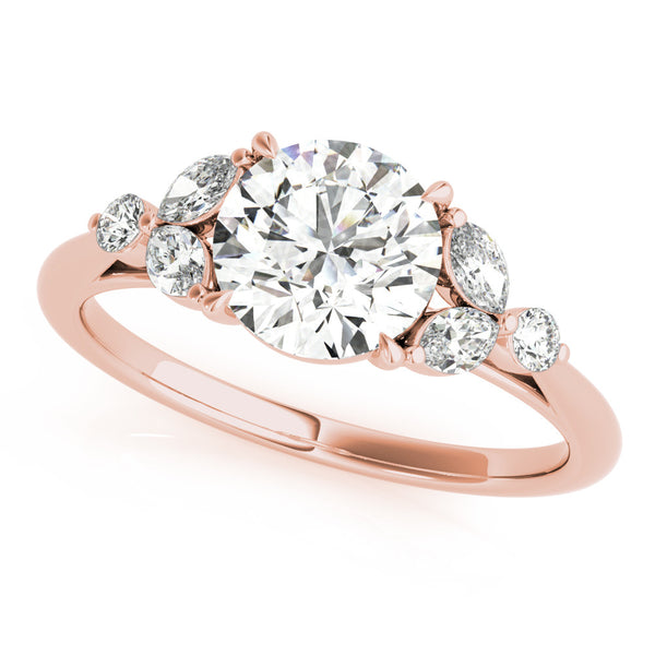 Round Cut Shoulders Engagement Ring