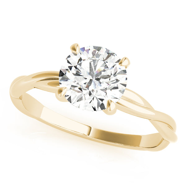 Round Solitaire Twisted Engagement Ring