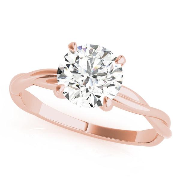 Round Solitaire Twisted Engagement Ring