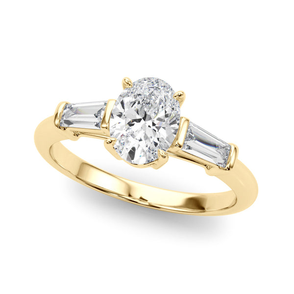 Oval Baguette Shoulders Engagement Ring