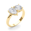 Pear / Round Two Stone Plain Diamond Ring