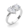 Pear / Round Two Stone Plain Diamond Ring