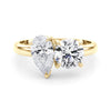 Pear / Round Two Stone Plain Diamond Ring