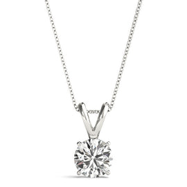 Round Diamond Solitaire Pendant