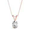 Oval Diamond Solitaire Pendant Necklace