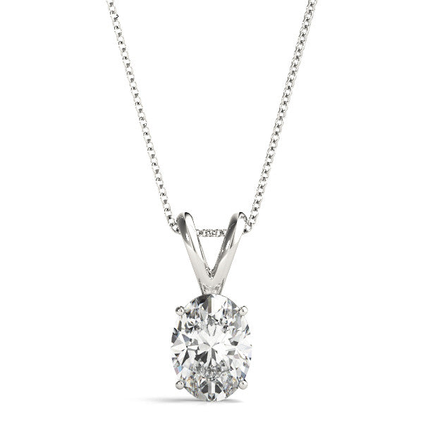 Oval Diamond Solitaire Pendant