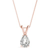 Pear Diamond Solitaire Pendant Necklace