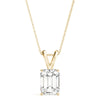 Emerald Diamond Solitaire Pendant Necklace