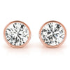 Round Rub Over Stud Diamond Earrings